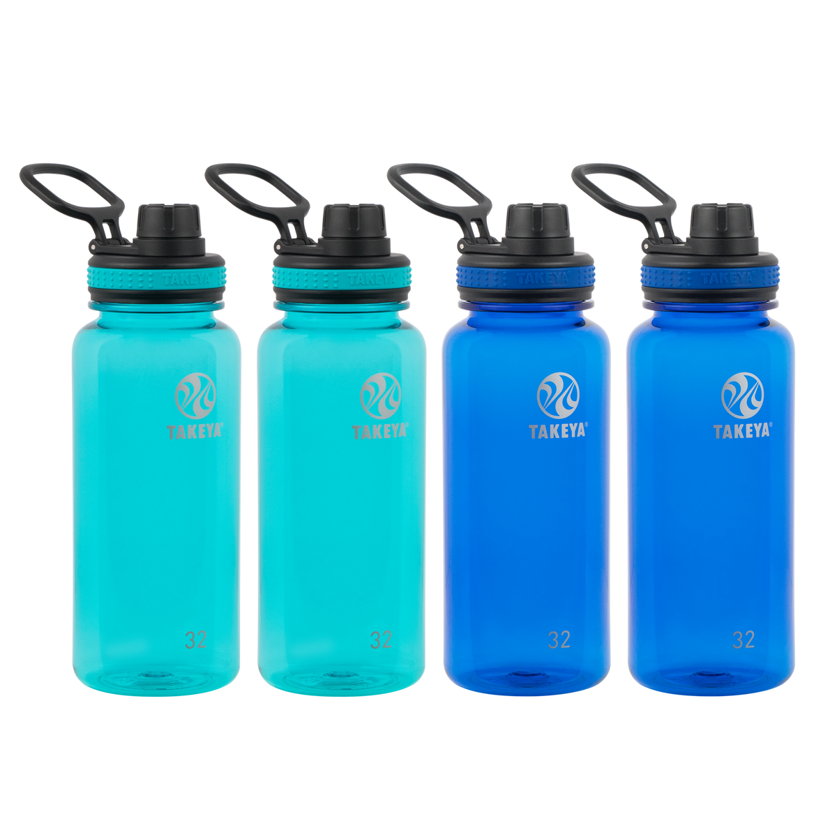 tritan-water-bottle-with-spout-lid-4-pack-x8 50276-Tritan-Spout-32-4pk-Ocean-Royal-angle.png