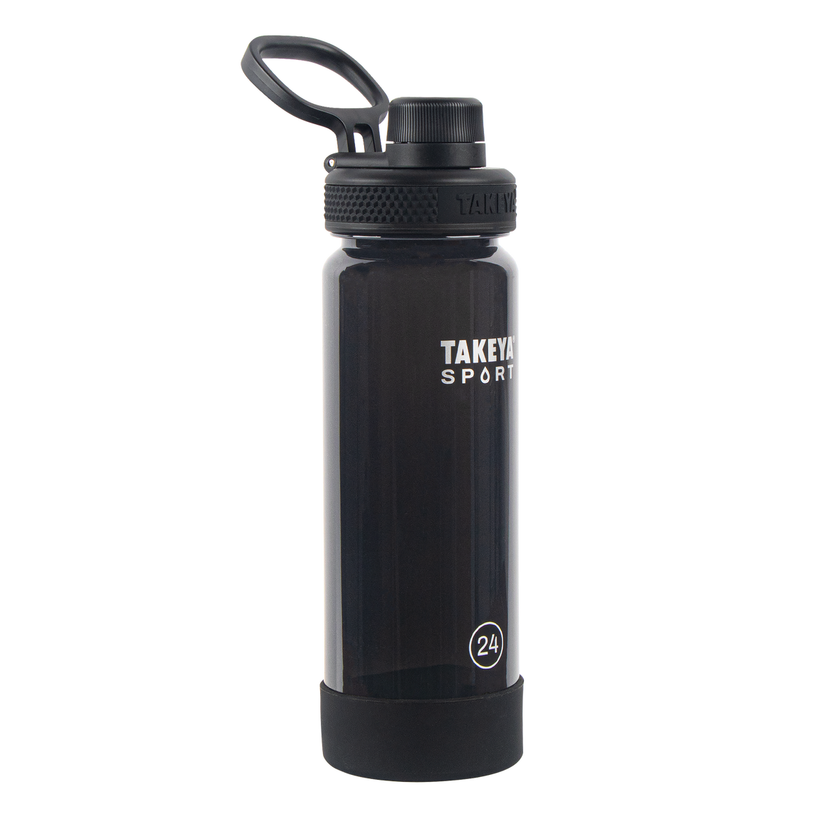 tritan-sport-water-bottle-with-spout-lid-o6 51664-TKS-Tritan-Spout-24-GrandSlamBlack-frontangle.png