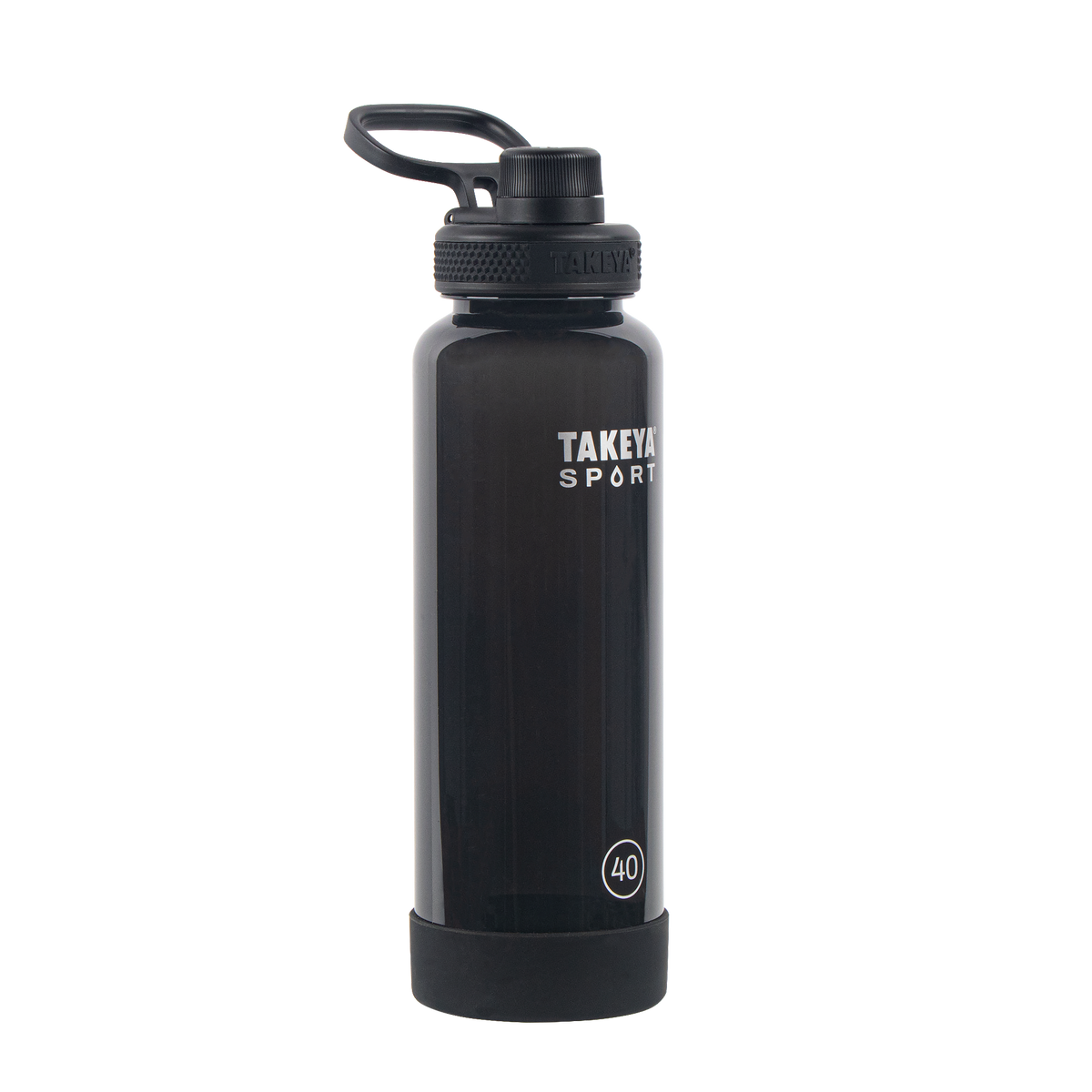 tritan-sport-water-bottle-with-spout-lid-o6 52023-TKS-Tritan-Spout-40-GrandSlamBlack-frontangle.png